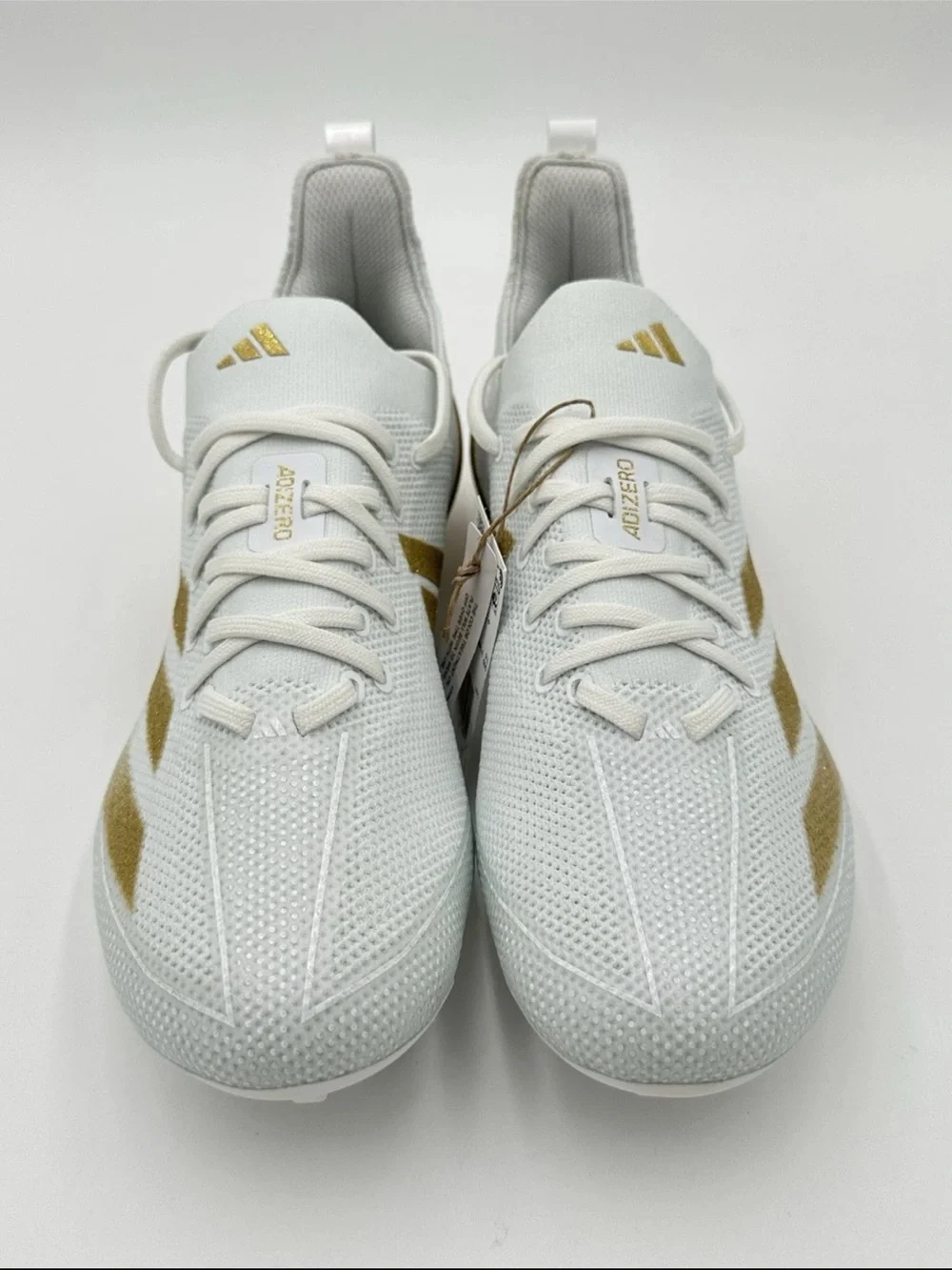 ADIDAS cleats White & Gold Adizero Football Cleats